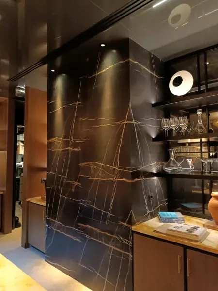 Backlit onyx bar