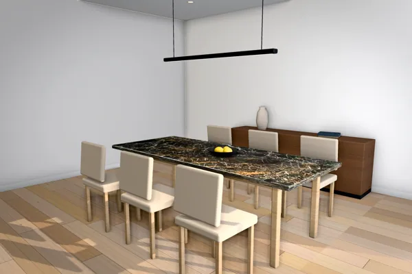 Dining table with a stone top (rendering)