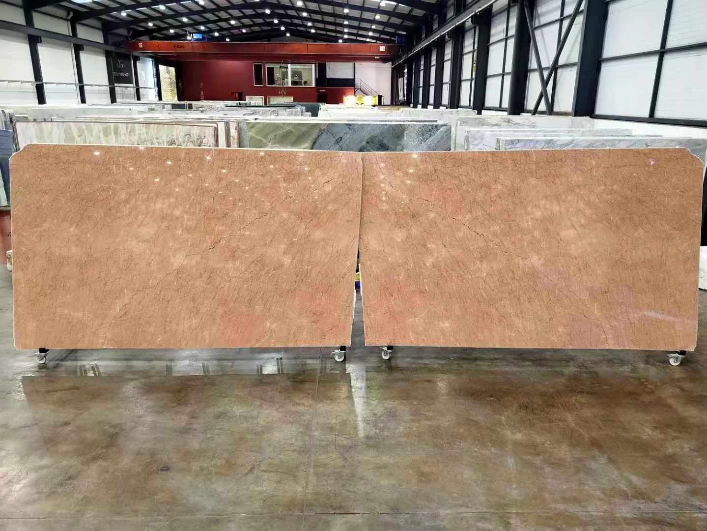 Rosa Valencia Marble: real slab in our warehouse